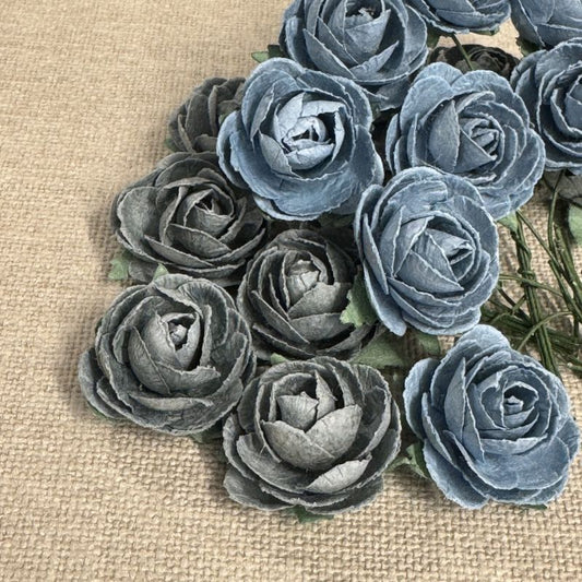 Papirdesign blomst roser  - Pion, Vintage blå  - 20 stk pr pk