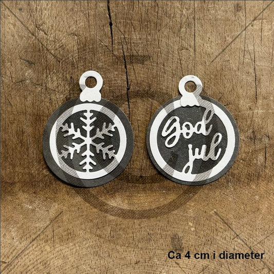 Papirdesign - Små julekuler dies m/skyggedies