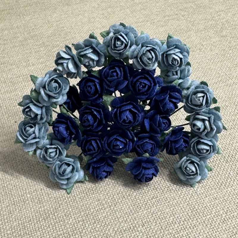 Papirdesign blomst roser Ø 12mm Blå