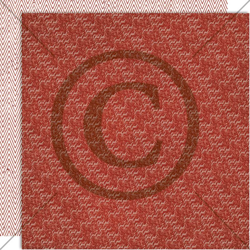 FORHÅNDSBESTILL NÅ! NYHET! Papirdesign  - mønsterark 12x12 - Juleminner -  God jul, rød