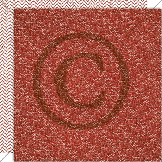 NYHET! Papirdesign  - mønsterark 12x12 - Juleminner -  God jul, rød