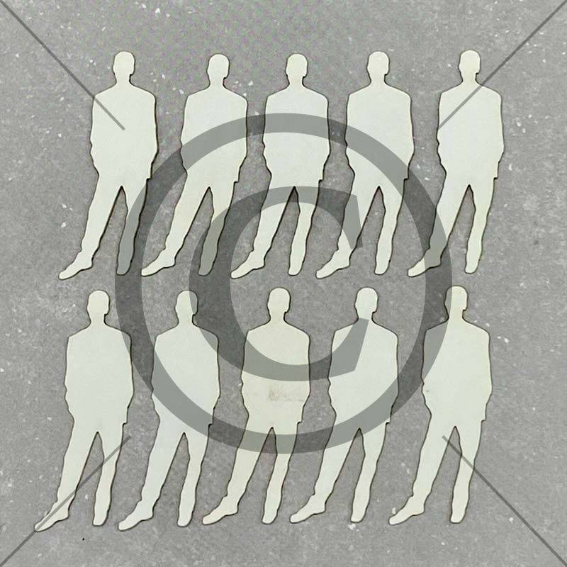 Papirdesign - Die Cuts - Mann,  kremfarget