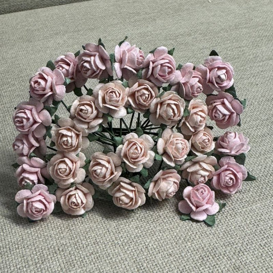 Papirdesign blomst roser  - Varm Rosa - Ø12mm
