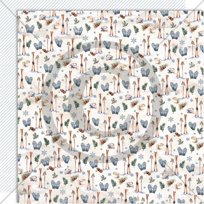 NYHET! Papirdesign Mønsterark 12´x12´ - Vinterglede - Vinterkos-  PD1575