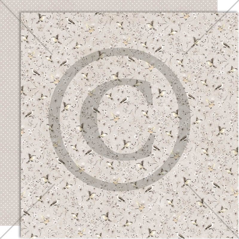 NYHET! Papirdesign Mønsterark 12´x12´ - Kvitter og sang -  PD1611