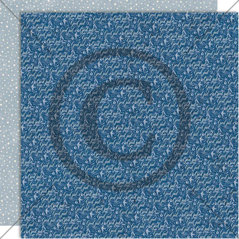 FORHÅNDSBESTILL NÅ! NYHET! Papirdesign  - mønsterark 12x12 - Juleminner - God jul, Blå