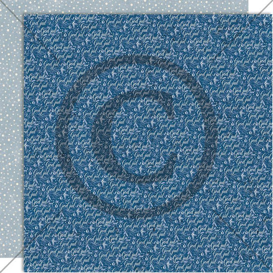 NYHET! Papirdesign  - mønsterark 12x12 - Juleminner - God jul, Blå