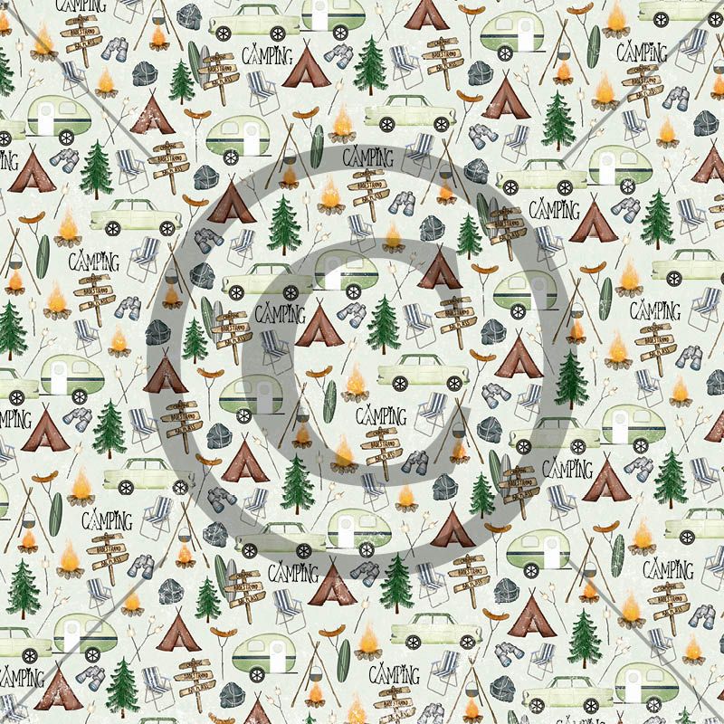 NYHET! Papirdesign Mønsterark 12´x12´ - Camping -  PD1191