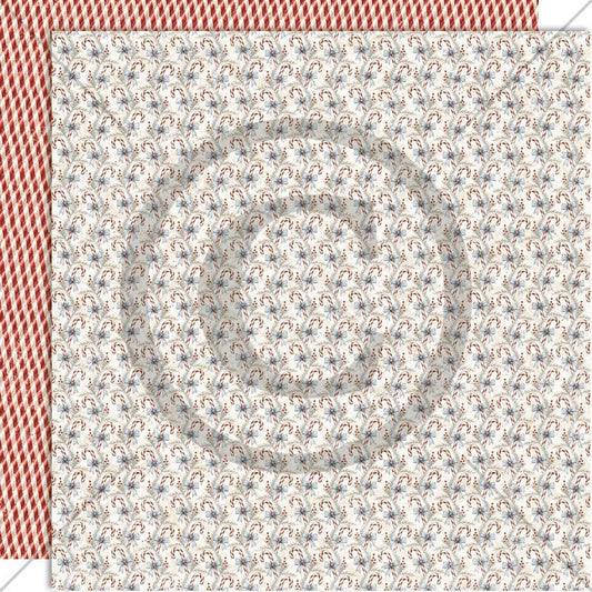 NYHET! Papirdesign  - mønsterark 12x12 - Juleminner - Sukkertøystenger