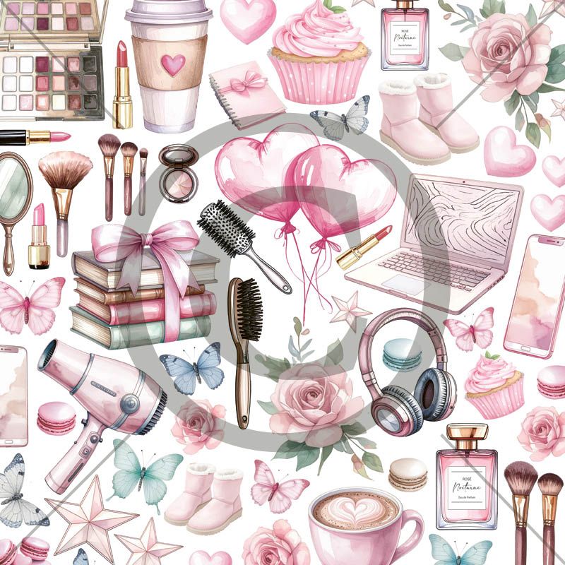 NYHET! Papirdesign Mønsterark 12´x12´ - Fremtidsdrøm - Klippark sminke og dill -  PD1615