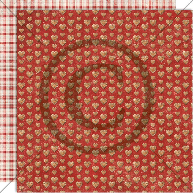 FORHÅNDSBESTILL NÅ! NYHET! Papirdesign  - mønsterark 12x12 - Juleminner -  Pepperkakehjerter