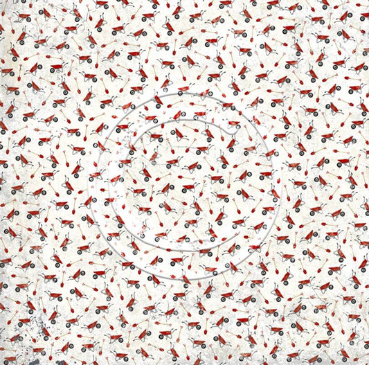 Papirdesign- mønsterark -12x12 -Trillebår