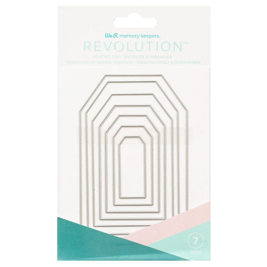 We R Makers Star Revolution nested - Tag Revolution Nested Dies (7pcs) (661183) , - 7 dies i settet.