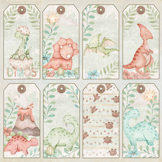 Reprint - Dinos - 12x12 - Dinos Tags