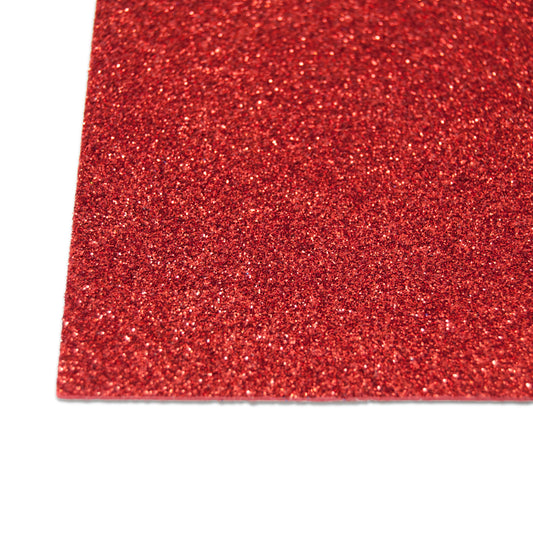 Glitterfoam rød , selvklebende. A4