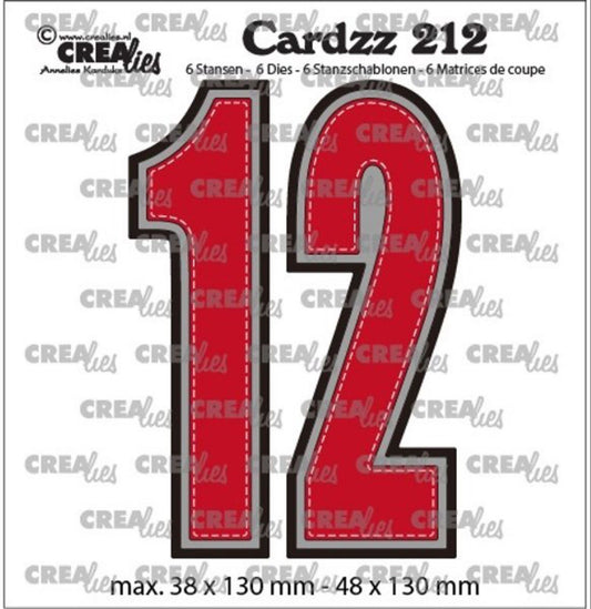 Crealies cardzz Numbers 1 and 2 (H:13cm), talldies