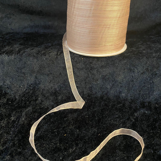 Sheerbånd halvtransparent, beige 7 mm