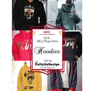 Toppers - motiv - Hoodies 18 stk 9x9 cm