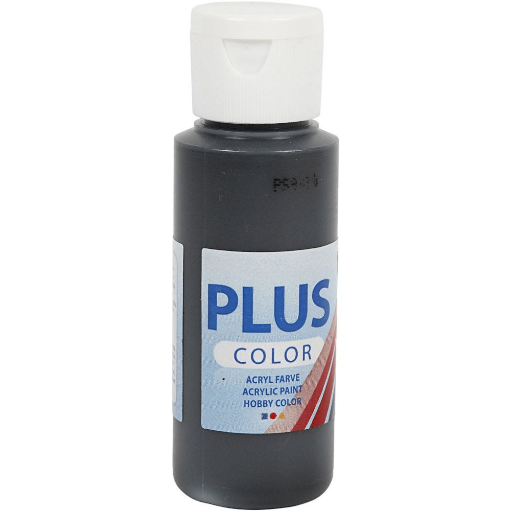 Plus Color hobbymaling - Svart  , 60ml