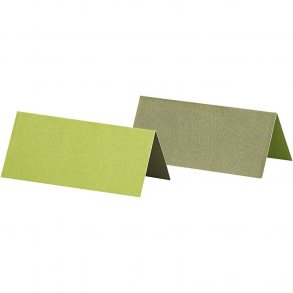 25 stk bordkort lys grønn med dobbeltsidig mønster 9x4cm