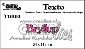 Crealies - Tekst dies " Bryllup "  liten dies