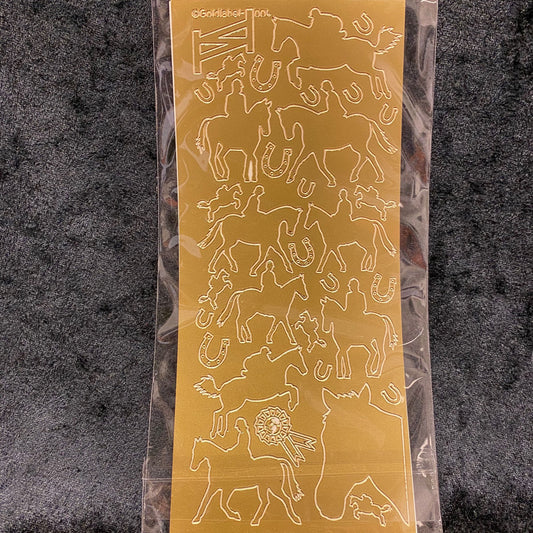 Klistremerker gull - hest 2