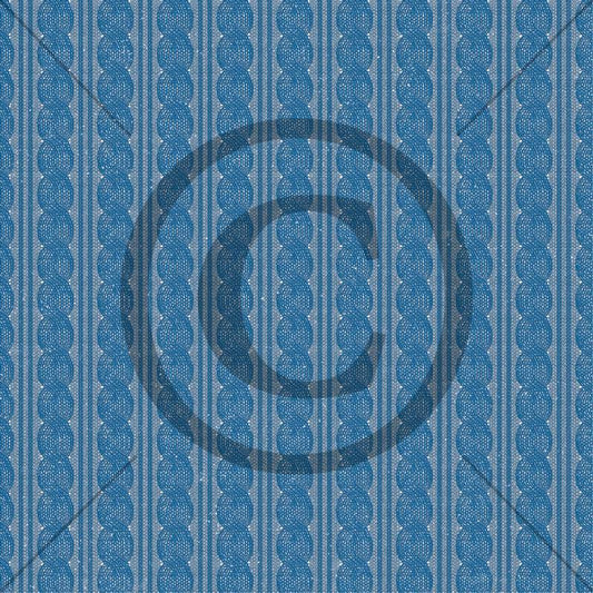 Papirdesign - Strikkeglede - Blå flettestrikk - 12x12 mønsterark