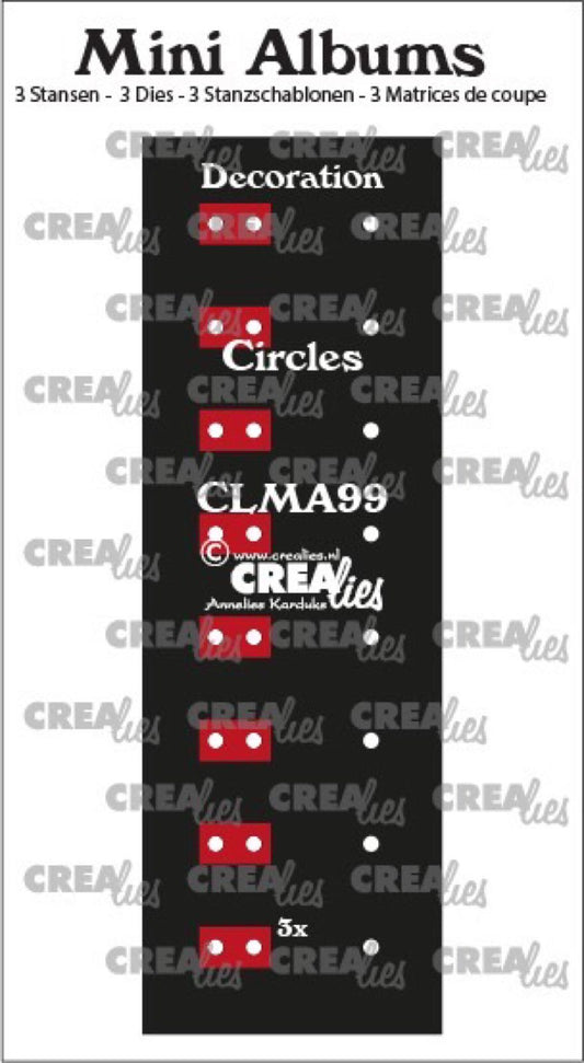 Crealies die, Decoration for mini albums, circles