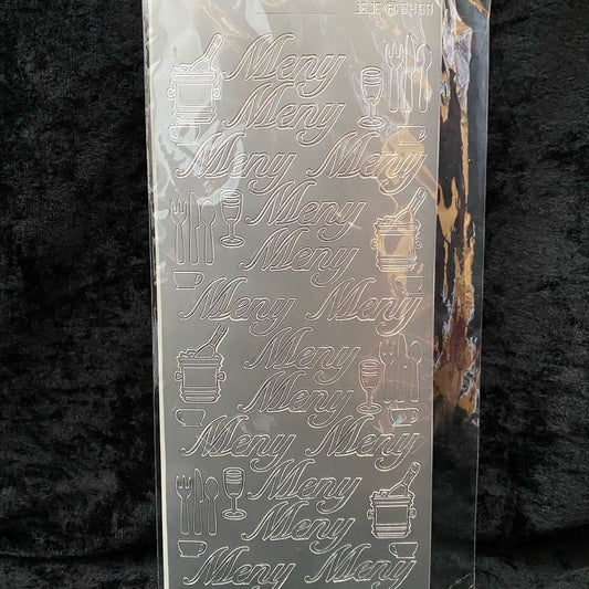 Klistremerker sølv - «Meny»