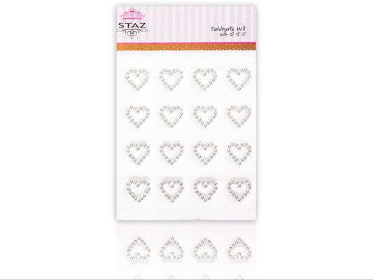 Staz perlehjerte m/lim - hvit