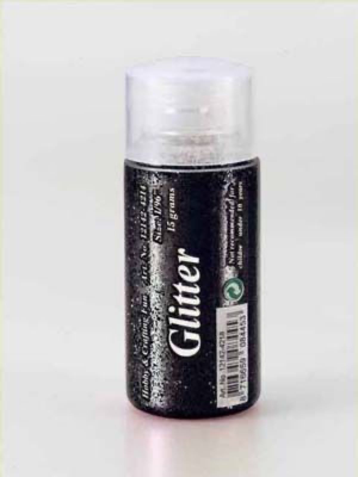 Glitter svart finkornet 15g