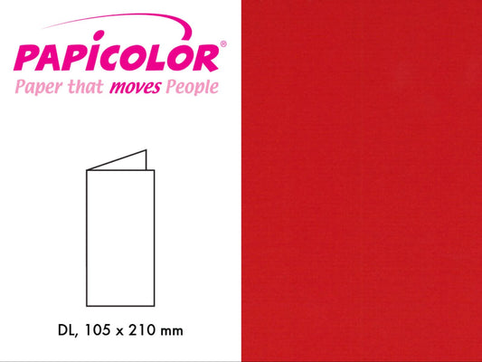 Papicolor Doble kort DL – 918 Rød – 6stk