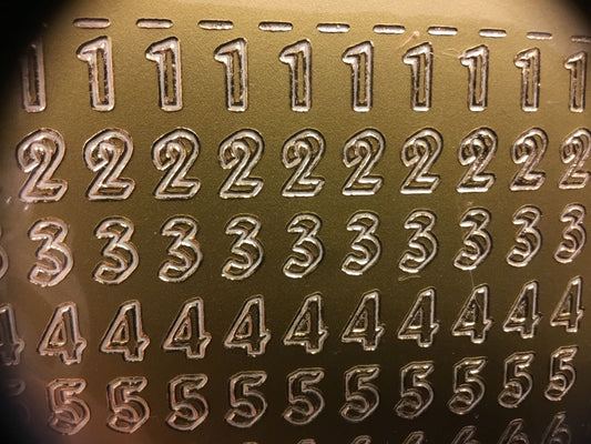 Klistremerker gull - tall 1 cm