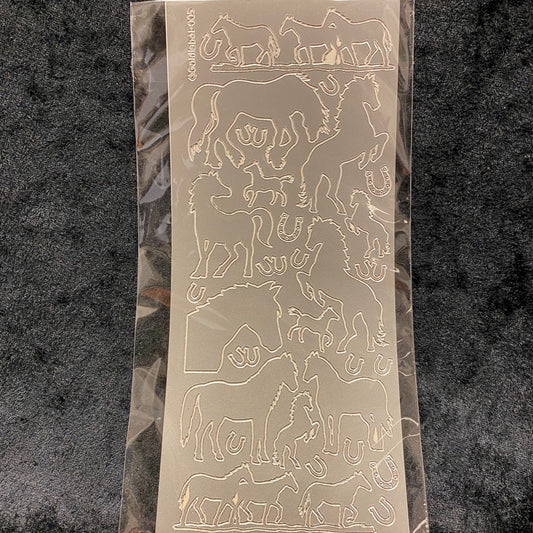 Klistremerker sølv - hest