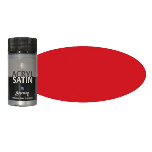 Akrylmaling satin rød crimson, 50ml, Schjerning