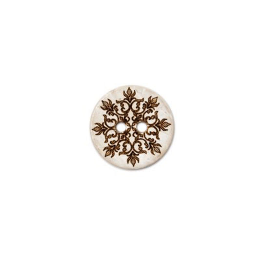 Knapp - snøfnugg 15mm tre