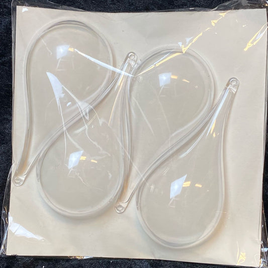 Acryl kuppel dråpe julekule, 2pk, H:11cm B:5cm