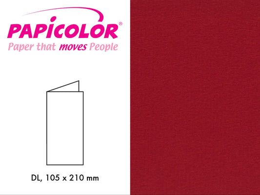 Papicolor - Doble kort - Julerød – 6 stk i pk