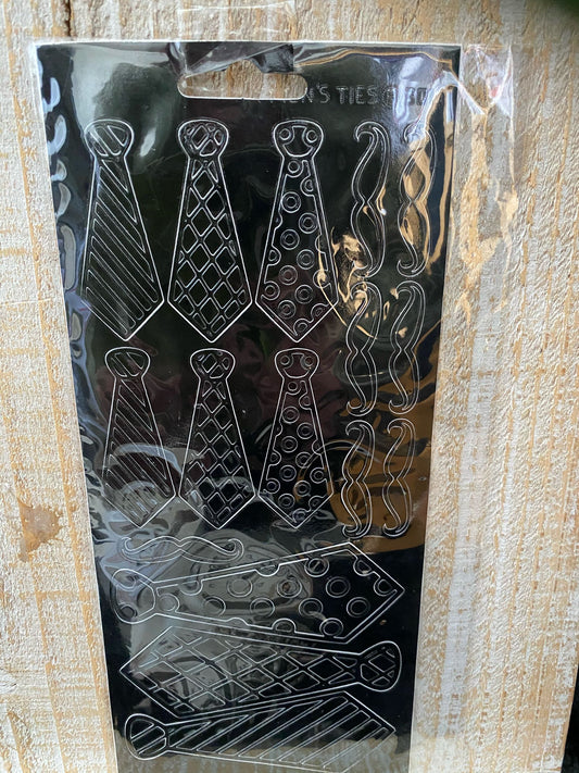 Klistremerker sort - slips/bart