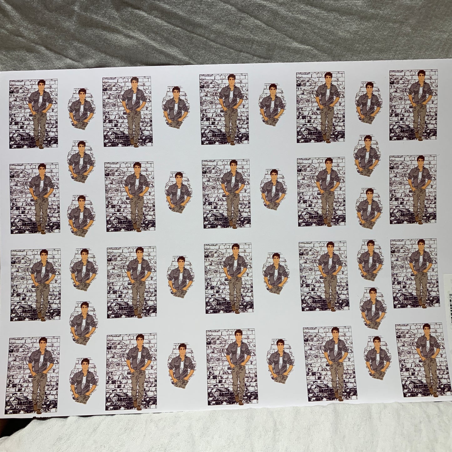 3D klippark ung mann/ ungdom /  gutt bordkort motiv