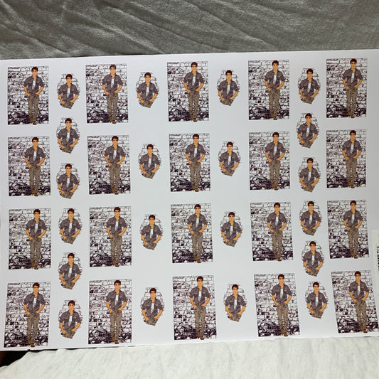 3D klippark ung mann/ ungdom /  gutt bordkort motiv