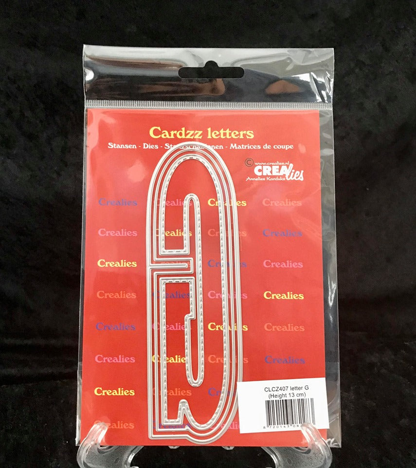 Crealies cardzz bokstav die: G h.13cm 3stk dies  i pk