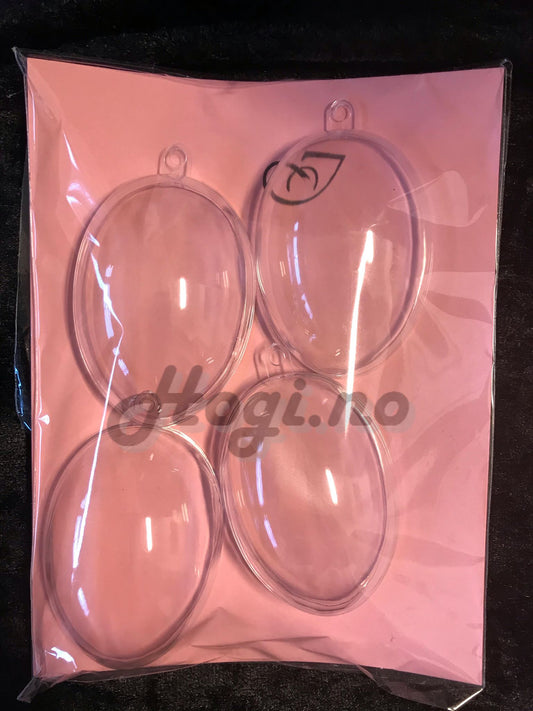 Akryl / Acryl egg 4 halve (=2 hele) pr pk