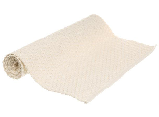 Løper kremfarget m/gull rutet vevd 33x100cm