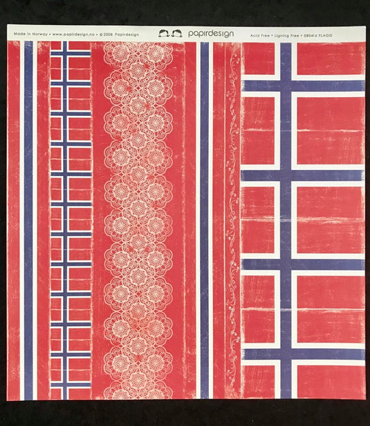 Papirdesign  mønsterark 12x12´´ flagg