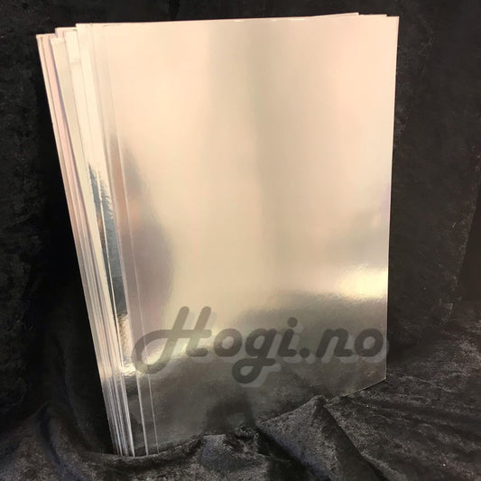 A4 Metallkartong / Speilkartong - sølv