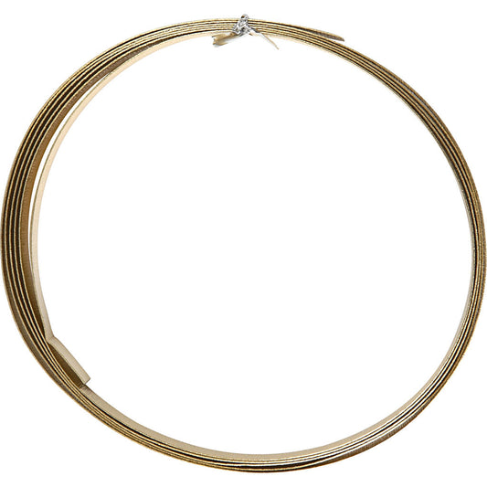 Bonzaitråd, Flat, B: 15 mm, 0,5 mm, Gull, 2 M, 1 Rl.