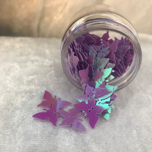 Confetti-strøssel-paljetter stor lilla sommerfugl