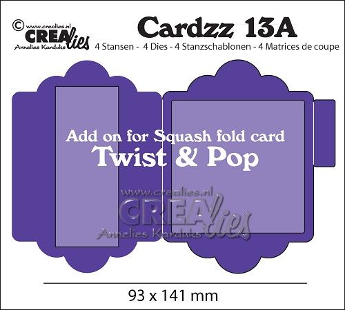 Crealies cardzz 13A add on for squash fold card: twist & pop
