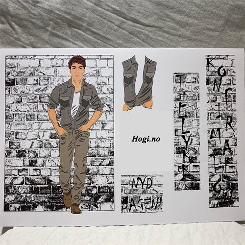 3D klippark ung mann/ ungdom / gutt stort motiv